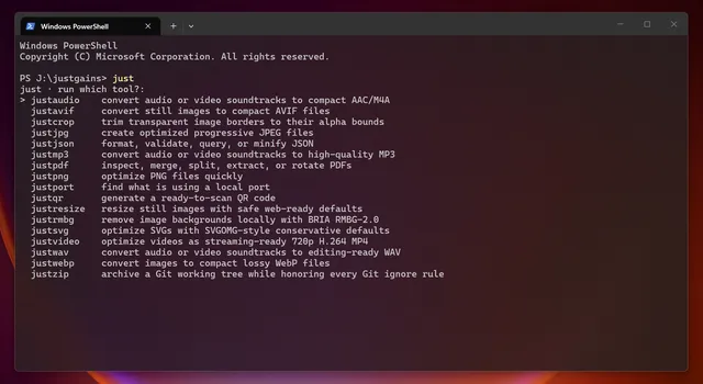 JustTools browser tool
