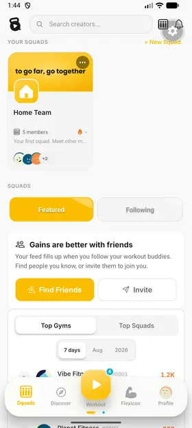 JustGains squad leaderboard