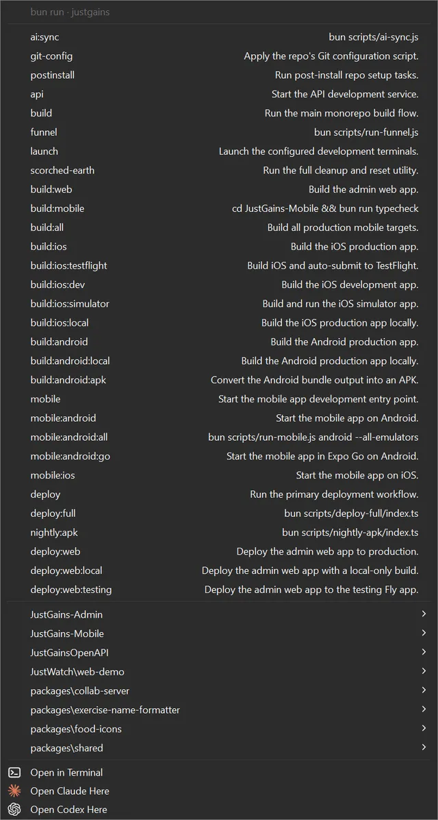 EasyScriptRunner scripts menu in File Explorer